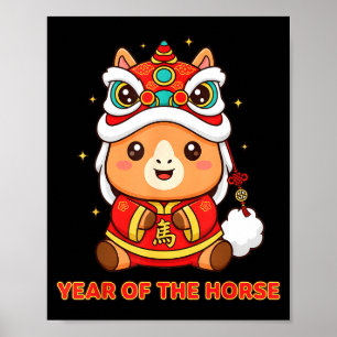 Chinees nieuwjaar 2026 jaar van het paard peuter poster