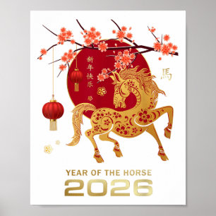Chinees Nieuwjaar 2026 Jaar van het Paard Poster