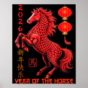 Chinees Nieuwjaar 2026 Jaar Van Het Paard Poster