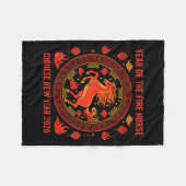 Chinees Nieuwjaar 2026 Jaar van het Vuurpaard  Fleece Deken (Voorkant (Horizontaal))