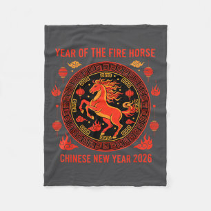 Chinees Nieuwjaar 2026 Jaar Van Het Vuurpaard Fleece Deken