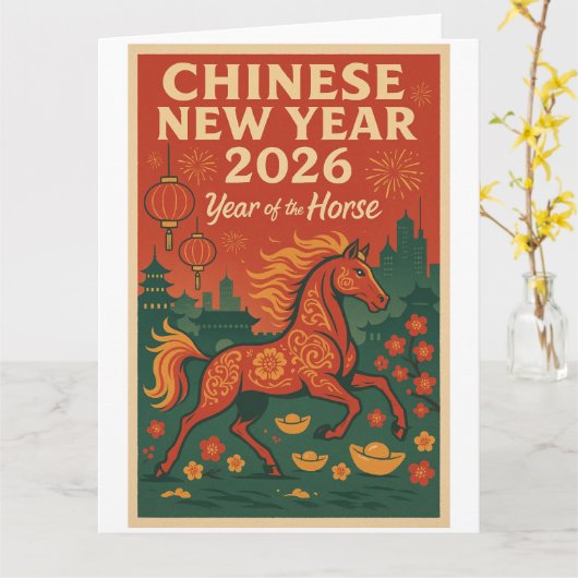 Chinees Nieuwjaar 2026 Kaart (Gele Bloem)