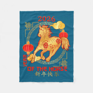 Chinees Nieuwjaar 2026 Nieuwjaar van het Paard Fleece Deken