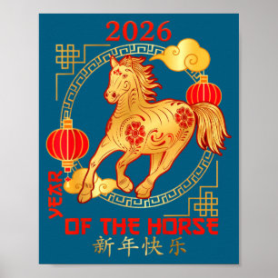 Chinees Nieuwjaar 2026 Nieuwjaar van het Paard Poster