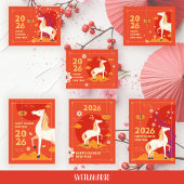 Chinees Nieuwjaar 2026 Paard Briefkaart
