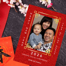 Chinees Nieuwjaar 2026 Paard Foto Vakantiewenskaar