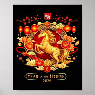 Chinees Nieuwjaar 2026 Paard Gelukkig Chinees Nieu Poster
