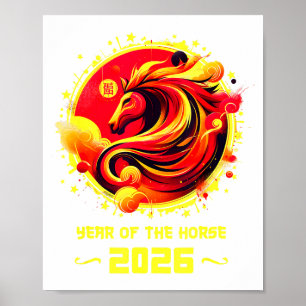 Chinees Nieuwjaar 2026 Paard Gelukkig Chinees Nieu Poster