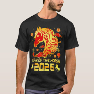 Chinees Nieuwjaar 2026 Paard Gelukkig Chinees Nieu T-shirt