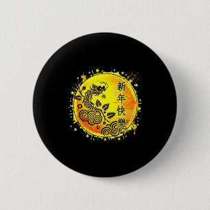 Chinees Nieuwjaar 2026 Paard Gelukkig Nieuwjaar Ch Ronde Button 5,7 Cm