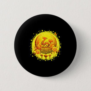 Chinees Nieuwjaar 2026 Paard Gelukkig Nieuwjaar Ch Ronde Button 5,7 Cm