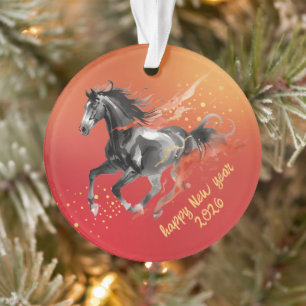 Chinees Nieuwjaar 2026 Paard Inkt Nieuwjaar Ornament