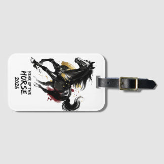 Chinees Nieuwjaar 2026 Paard Kunst Bagagelabel