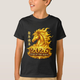 Chinees Nieuwjaar 2026 Paard Kunstwerk T-shirt
