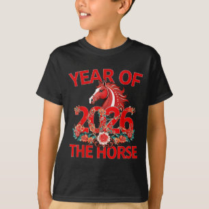 Chinees Nieuwjaar 2026 Paard Zodiac Grappig Maan D T-shirt