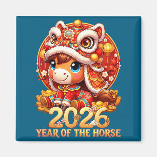 Chinees nieuwjaar 2026 vuur paard jaar van het paa magneet