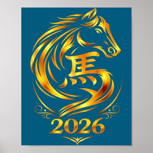 Chinees nieuwjaar 2026 vuurpaard poster (Voorkant)