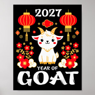 Chinees Nieuwjaar 2027 Jaar Van De Geit 2027 Nieuw Poster