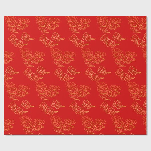 Chinees Nieuwjaar Auspicious Clouds kies Kleur WP Cadeaupapier (Vlak)