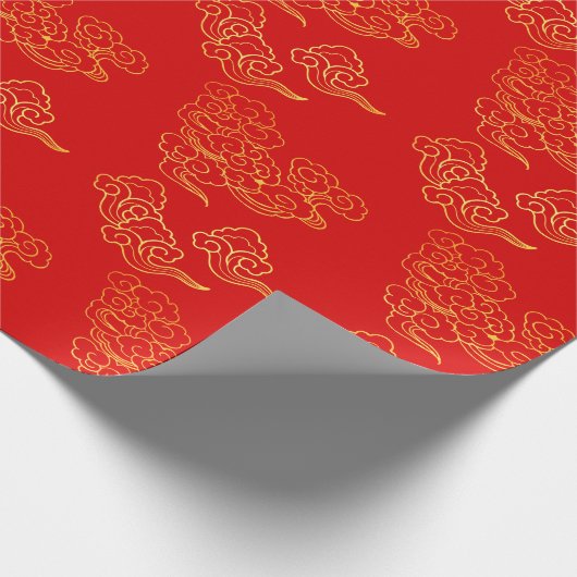 Chinees Nieuwjaar Auspicious Clouds kies Kleur WP Cadeaupapier (Hoek)