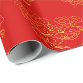 Chinees Nieuwjaar Auspicious Clouds kies Kleur WP Cadeaupapier (Rol Hoek)