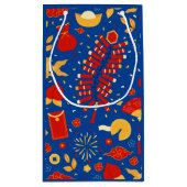 Chinees Nieuwjaar Blauw Klein Cadeauzakje (Achterkant)