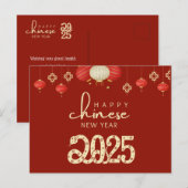 Chinees Nieuwjaar Briefkaarten 2025 Jaar van de Sl (Voorkant / Achterkant)