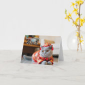 Chinees Nieuwjaar Brits Korthaar Kaart (Gele Bloem)