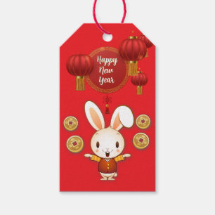 Chinees nieuwjaar cadeaulabel