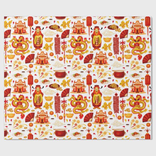 Chinees nieuwjaar cadeaupapier (Vlak)