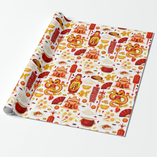 Chinees nieuwjaar cadeaupapier (Uitgerold)
