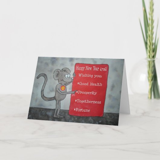 Chinees Nieuwjaar Chinees Jaar van de Rat Kaart (Voorkant)