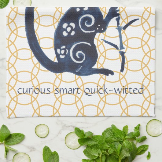 Chinees nieuwjaar dierminimumaantal apen dierdiere theedoek (Gevouwen)