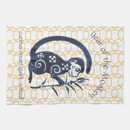 Chinees nieuwjaar dierminimumaantal apen dierdiere theedoek (Horizontaal)