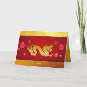 Chinees Nieuwjaar Draak 2024 Gestileerde Lantaarns Feestdagen Kaart (Achterkant)