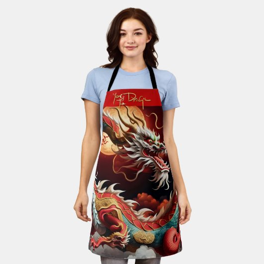 Chinees Nieuwjaar Dragon 2024 AP03 Schort (Gedragen)