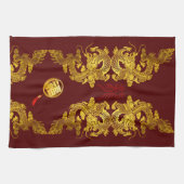 Chinees Nieuwjaar Dragon 2024 Fu Luck KT Theedoek (Horizontaal)