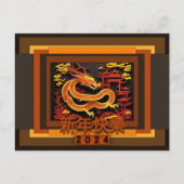 Chinees Nieuwjaar Dragon 2024 Groet HPC2 Feestdagenkaart (Voorkant)
