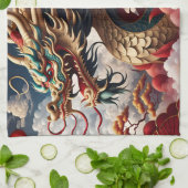 Chinees Nieuwjaar Dragon 2024 KitchT04 Theedoek (Gevouwen)