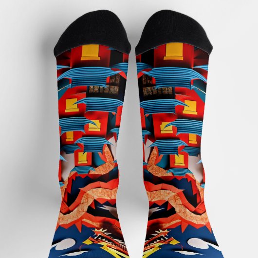 Chinees Nieuwjaar Dragon 2024 origami CS Sokken (Top)