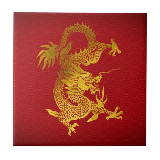 Chinees Nieuwjaar Dragon 2024 papier-cut T Tegeltje (Voorkant)