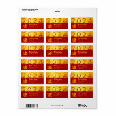 Chinees Nieuwjaar Dragon 2024 Red Gold AdLab Etiket (Full Sheet)