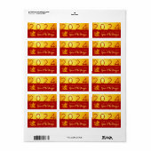 Chinees Nieuwjaar Dragon 2024 Red Gold Lab Etiket (Full Sheet)