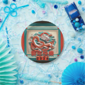 Chinees Nieuwjaar Dragon 2024 RPPP04 Papieren Bordje (Feest)