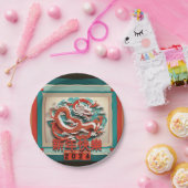 Chinees Nieuwjaar Dragon 2024 RPPP04 Papieren Bordje (Feest)