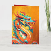 Chinees Nieuwjaar Dragon 2024 Schattigee illustrat Kaart (Achterkant)