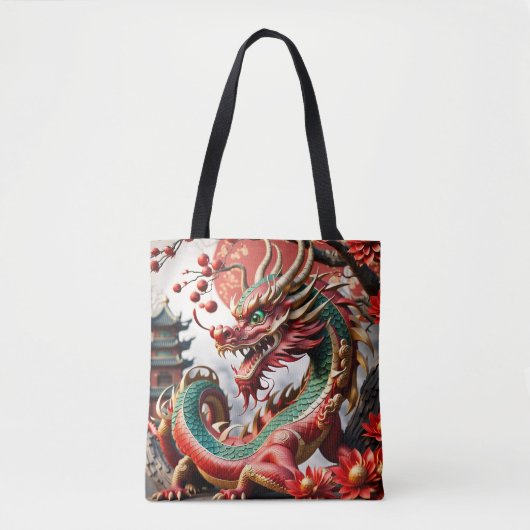 Chinees Nieuwjaar Dragon 2024 TB02 Canvas tas (Voorkant)