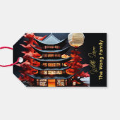 Chinees Nieuwjaar Dragon 2024 Temple GT Cadeaulabel (Achterkant Horizontaal)