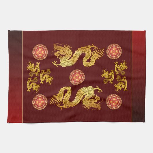 Chinees Nieuwjaar Dragon 2024 versierd KT Theedoek (Horizontaal)