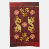 Chinees Nieuwjaar Dragon 2024 versierd KT Theedoek (Verticaal)